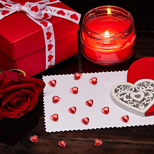 HAKACC Herzen Diamantkristalle, 1000 Stück 12mm Rot Streudeko Herzen Deko Diamanten Herz Deko für Hochzeit
