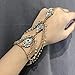 Ingemark Statement Crystal Wedding Bridal Charm Bracelet for Women Adjustable Rhinestone Gold Silver Bangle (Golden)