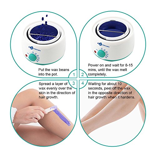 Wax Warmer, Hair Removal Waxing Kit, Electric Wax Heater with 4 Hard
