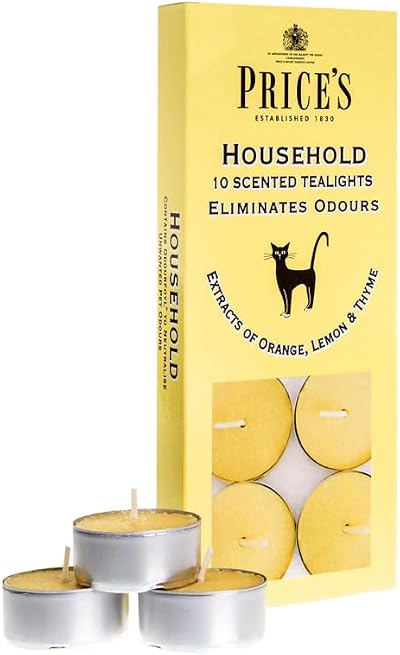 Price's Household Pet Tealights 10 Pack Odour Eliminating Candle