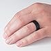 HUGGO - Silicone Wedding Ring, - Premium Designed for Fitness, Running, Exercise, Comfort, Weight Lifting/Training, Rubber Ring, Safe Silicone Wedding Band Mens (Black, 8)
