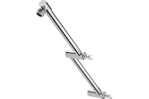 Lordear Shower Extension Arm 16 Inch Foldable Shower Arm Chrome,Adjustable Height Angle,Solid Stainless Steel Shower Extender Arm for Rain Shower Head With Universal Connection