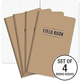 Field Notebook - 5"x8" - Kraft - Graph Memo Book - Pack of 4