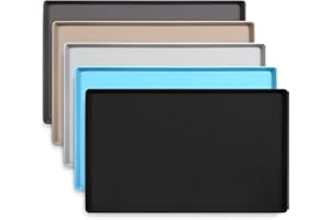 DogBuddy Dog Food Mat - Waterproof Dog Mat for Dog Bowls, Silicone Mat for Dog Food and Water Bowl, Rubber Dog Bowl Mat with Edges, Nonslip Pet Food Mat, Dog Feeding Mat (Large: 24"x16", Black)