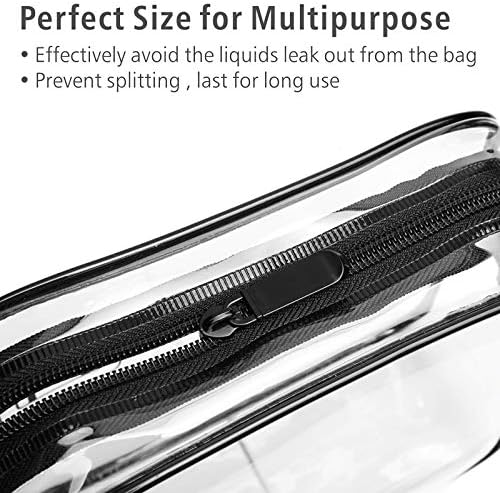 Clear Toiletry Bag, Packism 3 Pack TSA Approved Toiletry Bag Quart Size Bag, Travel Makeup Cosmetic Bag for Women Men, Carry on Airport Airline Compliant Bag 4 Clear Toiletry Bag, Packism 3 Pack TSA Approved Toiletry Bag Quart Size Bag, Travel Makeup Cosmetic Bag for Women Men, Carry on Airport Airline Compliant Bag
