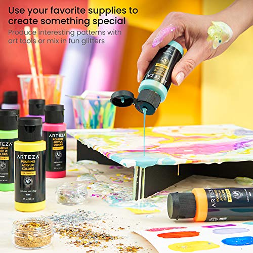 Arteza Acrylic Pouring Paint Art Set Includes 14 Pouring Acrylic Colors