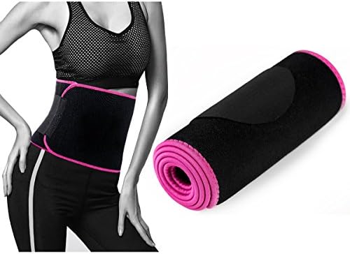 Waist Trimmer Weight Loss Ab Belt for Men &amp; Women Workout Neoprene Waist Trimmer Sweat Enhancer Exercise Adjustable Wrap for Sports, Yoga, Fitness, Running (Pink, M)