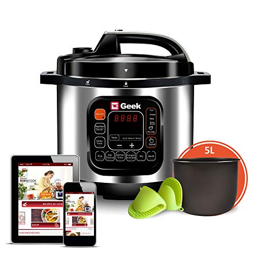 Geek Robocook Automatic 5 Litre Electric Pressure Cooker With 11 In 1