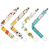 DREAMZE Pacifier Clip 4 Pack Unisex Pacifier Clips Great Pacifier /Teething Ring Holder Unique Baby Shower Gift