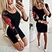 Womens Long Sleeve Solid Mini Dress, Ladies Floral Embroidery Boho Stretch Bodycon Beach Short Dressesthumb 1