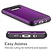 Vofolen Case for Galaxy S8 Case Wallet Credit Card Holder ID Slot Sliding Hidden Pocket Dual Layer Protective Cover Hard Bumper Shell Rugged Hybrid Protector Armor Case for Samsung Galaxy S8 Purple