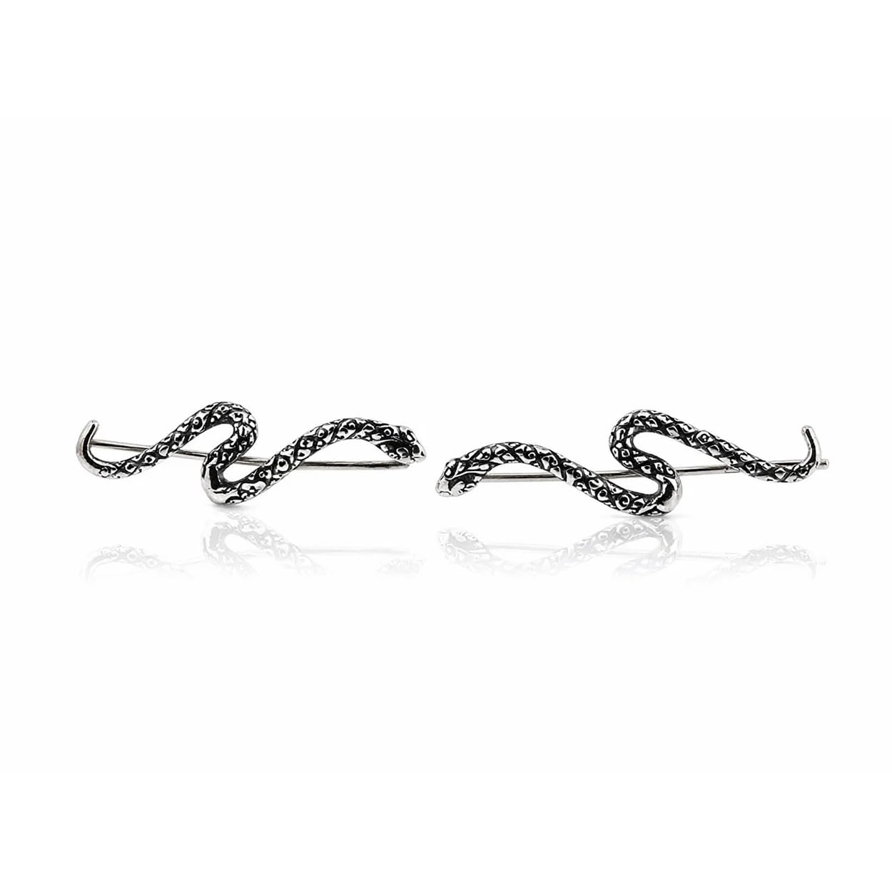 Sovats 925 Sterling Silver Snake Ear Climber Earrings for Women, Serpent Ear Crawlers Minimalist Animal Jewelry, Gothic Dainty Silver Gift