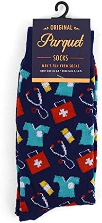 Men's Hipster Medical Doctor Or Nurse Novelty Crew Dress Socks