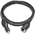 BESTEK 12.1ft / 3.7m 12V 24V Cigarette Lighter Extension Cord, 12AWG Heavy Duty Cigarette Lighter Cable with Cigarette Lighter Plug Socket (Black)