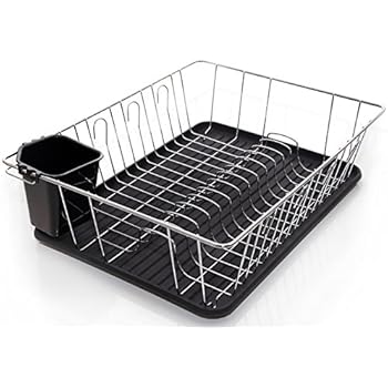 Home Intuition 3-Piece Dish Drying Rack Drainer Set 17