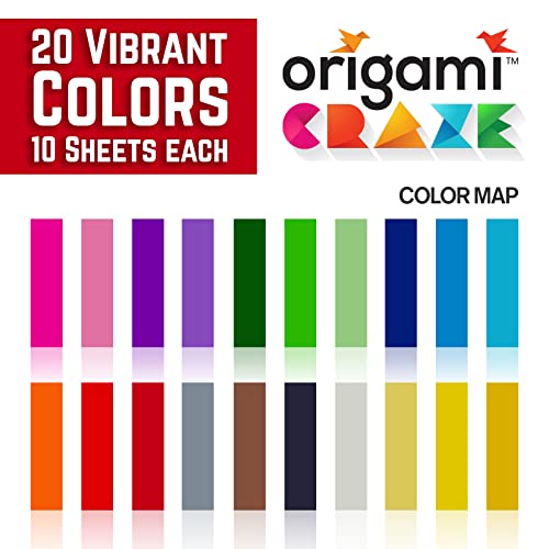 Origami Craze Paper 500 Sheets, Premium Quality for Arts and Crafts, 6
