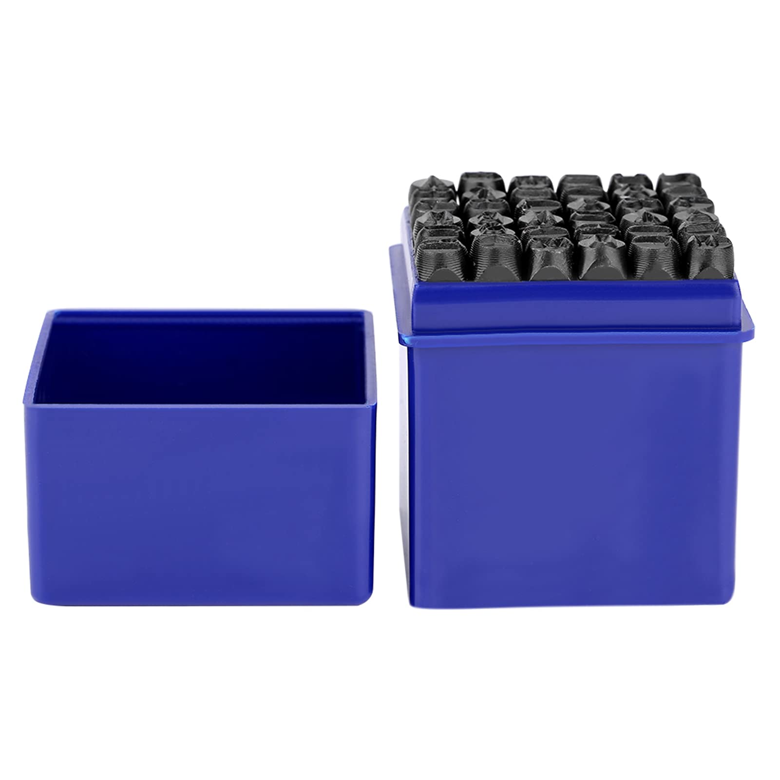 36 Pieces 6 Mm Numbers and Letters Punch Set Punch Number Set Punch Letters Alphabet A-Z, Numbers 0-9, &, for Metal, Wood, Leather, Plastic, with Carrying Bag