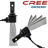 QUAKEWORLD 9006 HB4 LED Headlight Bulbs Conversion Kit CREE 5000LM 6500K All in One Car Led Bulbs HID or Halogen Headlight Replacement,1 Year Warranty