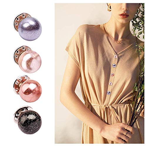 Joyci 10-Pack Women Shirt Brooch Lapel Pins Safety Novelty Cardigan Sweater Decorate Buttons Buckle Tie Tacks Pin Back Clutch C (Star Mix)