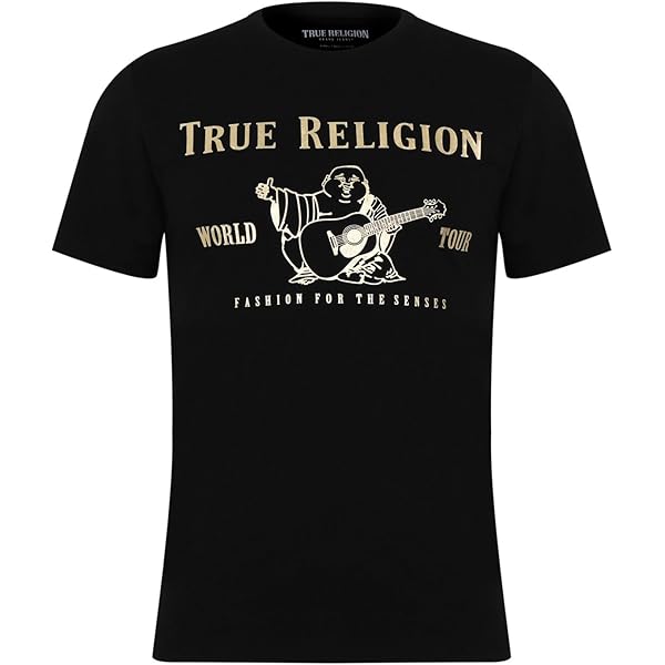 True Religion Men's Big Buddha Metallic Short Sleeve Tee