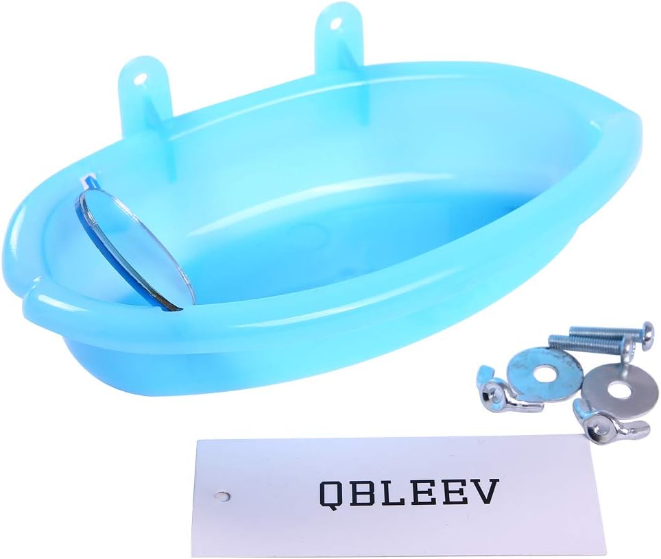 QBLEEV Bird Baths Tub with MirrorFor Cage, Parrot Birdbath Shower Accessories, Bird Cage Hanging Bath Bathing Box for Small Birds Parrots : Pet Supplies