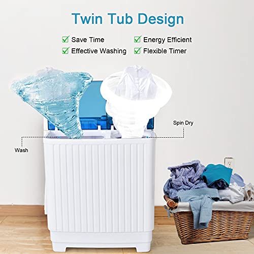 Giantex Portable Washing Machine SemiAutomatic, Twin Tub Washer and