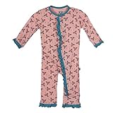 KicKee Pants Print Fitted Ruffle Coverall (Baby)