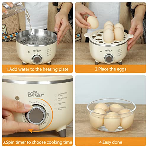 Bear Egg Cooker,14 Egg Capacity Rapid Electric Egg Cooker with Auto