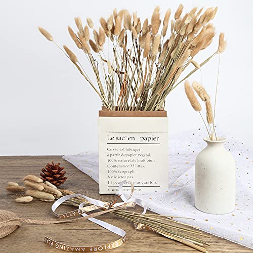 JOHOUSE 120PCS Natural Rabbit\'s Tail Grass, 16inch Dried Pampas Grass Eternal Flower Dried Grass for Wedding Home Decoration Flower Arrangements Photo Props, Primary Color