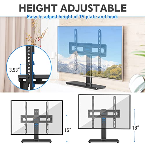 MOUNTUP Universal Swivel TV Stand for 3755 inch TVs, Height Adjustable