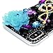 Mavis's Diary iPhone X Case, iPhone Xs Case, Clear Slim Fit Luxury 3D Handmade Bling Crystal Rhinestone Diamonds Music Note Lotus Fashion Design Full Body Protective Hard PC Plastic Cover