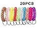 YAKA 20PCS Mix-colour Plastic Stretchable Spring Coil Key Chain-Spiral Coil Wrist Keychain for Office, Workshop, Shopping Mall, Sauna and Outdoor Activities Place (1)