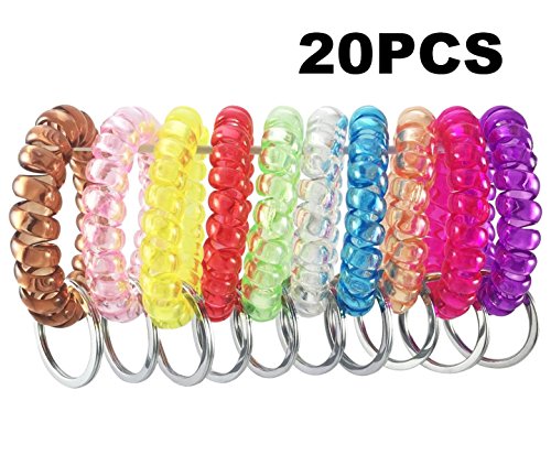 image for YAKA 20PCS Mix-colour Plastic Stretchable Spring Coil Key Chain-Spiral