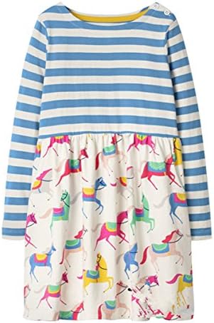 Misshalo Girls Summer Casual Cotton Short Sleeves Printed Dresses