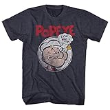 Popeye - Mens Y'Am T-Shirt, Size: Large, Color: Navy Heather