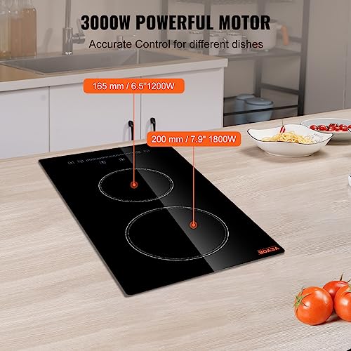 VEVOR LT2V38 Built in Electric Stove Top Glass Radiant Cooktop with