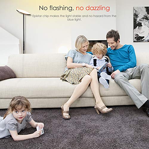Floor Lamp, Sky LED Torchiere Smart Light,TECKIN Dimmable Standing Light with Remote Control, Torchiere Floor Lamp for Living Room, Bedroom,Office (Compatible with Amazon Alexa Google Home)
