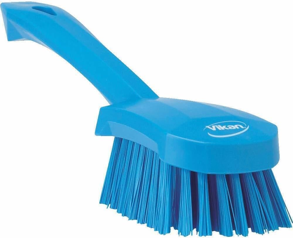 Vikan 41923 Stiff Washing Brush Short Handle 270mm Blue