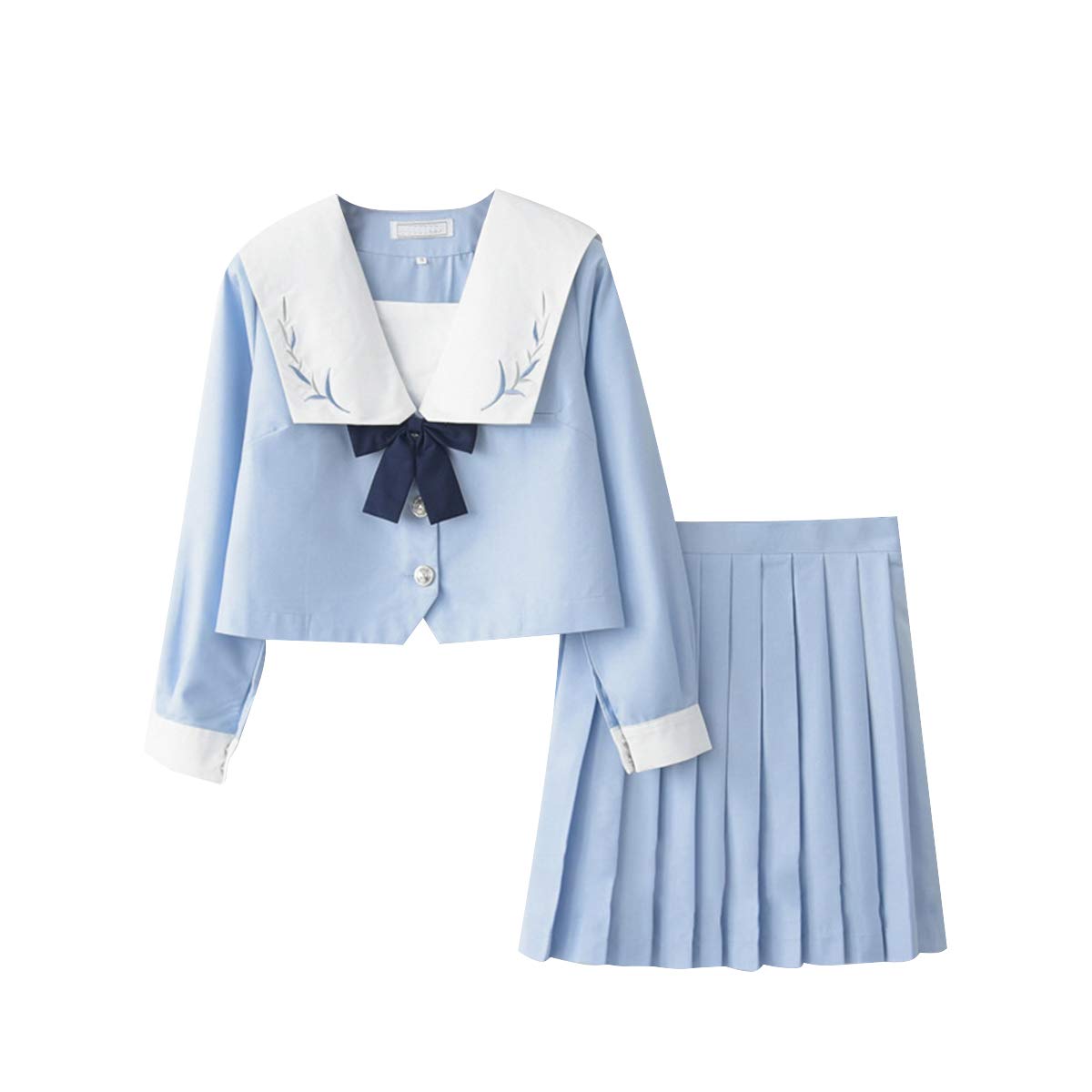 Mua ゆり ユリ刺繍 Jk制服長袖セーラー服 Xxl ロング制服女子学生スーツ半袖セーラー Xlコスプレ 男制服ブレザー コスチューム コスプレ制服ミニスカート 4点セットアップ プリーツスカート 可愛い 清純 仮装 女性 パーティー 痩せ 通勤 お出かけ 入学 体型カバー 学院風