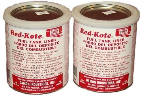 Two Quarts Red Kote Coat Gas Fuel Tank Sealer Liner Gas Oil Diesel