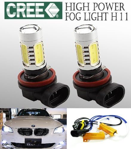 H11 Fog CREE LED Projector bulbs w/ error free decoder cable TR