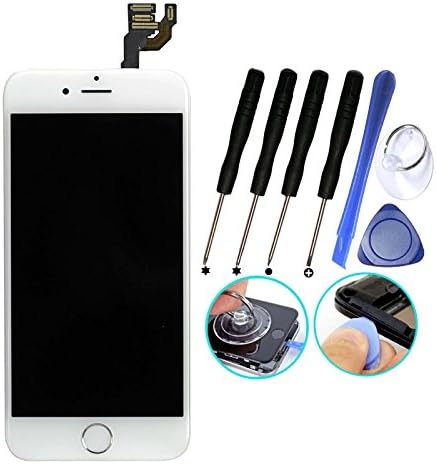 VTmobileAge for iPhone 6 4.7 Inch Touch Screen Replacement Full Set with Home Button and Camera New LCD Digitizer Display Assembly Repair Replacement + Tool Kits (White)