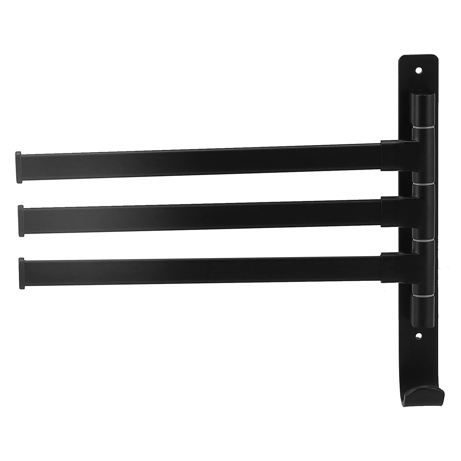 Garosa Swivel Towel Bar with 3 Arms Wall Mounted Towel Rail Space Aluminum Towel Rack Towel Holder Organizer for Bathrooms Balconies Kitchen,Rack