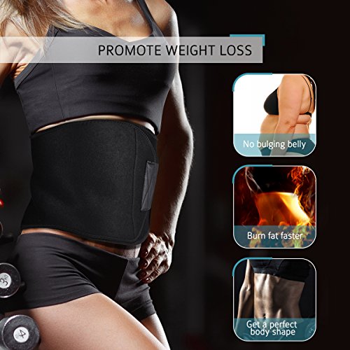 Waist Trimmer Belt, OMorc Adjustable Belly Fat Burner, Abdominal Weight