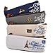 eZAKKA Vintage Canvas Pen Pencil Case Coin Purse Pouch Cosmetic Makeup Bag,4-Pack