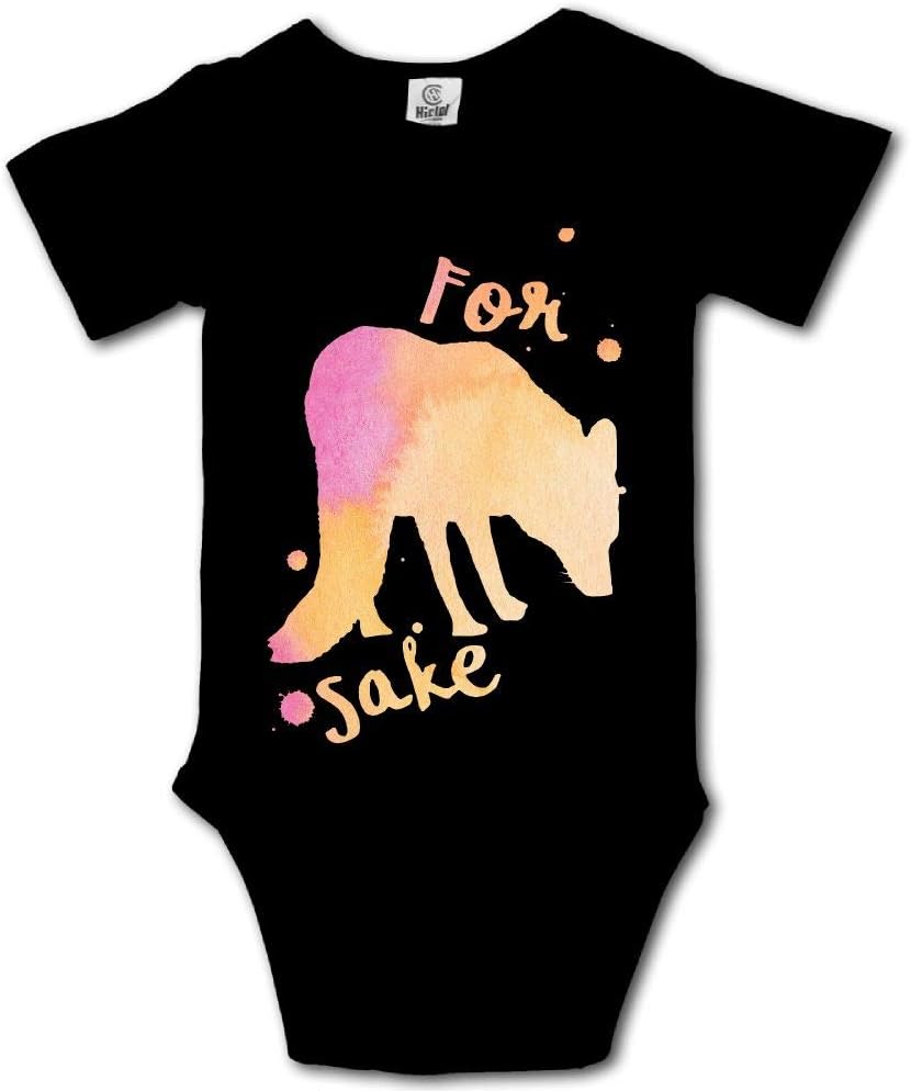 Ghhpws Fox Sake Baby's Boy's/Girl's Short Sleeve Comfortable Toddler Bodysuit Black