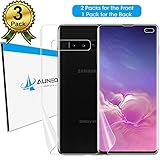 [Updated] Galaxy S10 Plus Screen Protector [Install Tool] [2Front+1Back] AUNEOS Film Protector for Samsung S10 Plus [Fingerprint ID] [Bubble Disappear Within 24h] [Not Glass] (S10Plus, 2Front+1Back)