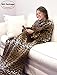 Tirrinia Wearable Blanket with Sleeves and Pocket, Lounging Super Soft Comfy Microplush Adults Wearable Throw Body Robe for Women and Men, 53''X 71'' Cheetah