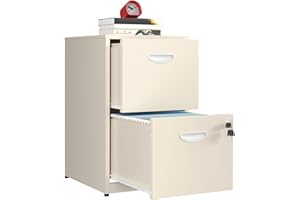 METALMAX Filing Cabinet 2 Drawer with Lock, Under Desk Metal Filing Cabinet, Two Drawer Vertical File Cabinets Suitable for Letter-Size Files, Light Duty Metal File Storage for Home Office - Assembly Required