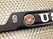 USA Patriotic Anodized Aluminum Thin Top | Narrow Top Car License Plate Frame with USMC | Marines - Black Insert with Free caps - Black